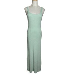Freshman 1996 Women Medium Stretch Knit Sweater Maxi Dress Mint Green Beachy 90s